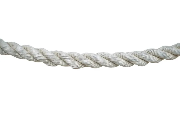 Close up on white rope isolated on background — Stock Photo, Image