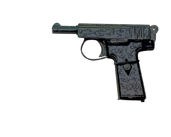 Zamknąć na stare Pocztówki nostalgiczne pistolet na biały backgrou — Zdjęcie stockowe
