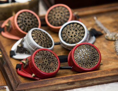 Vintage cyber punk gözlük yakın çekim