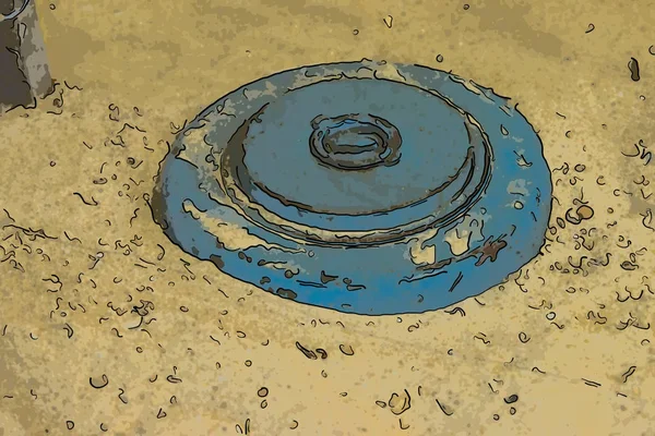 close up on land mine in the sand