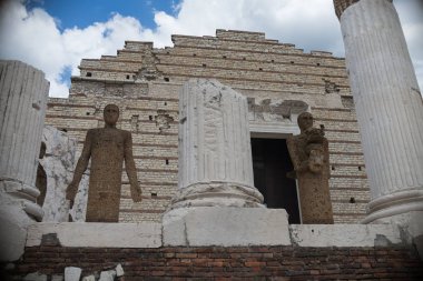 Brescia, İtalya, 11 Ağustos 2017, müze Roma kalıntıları ve S