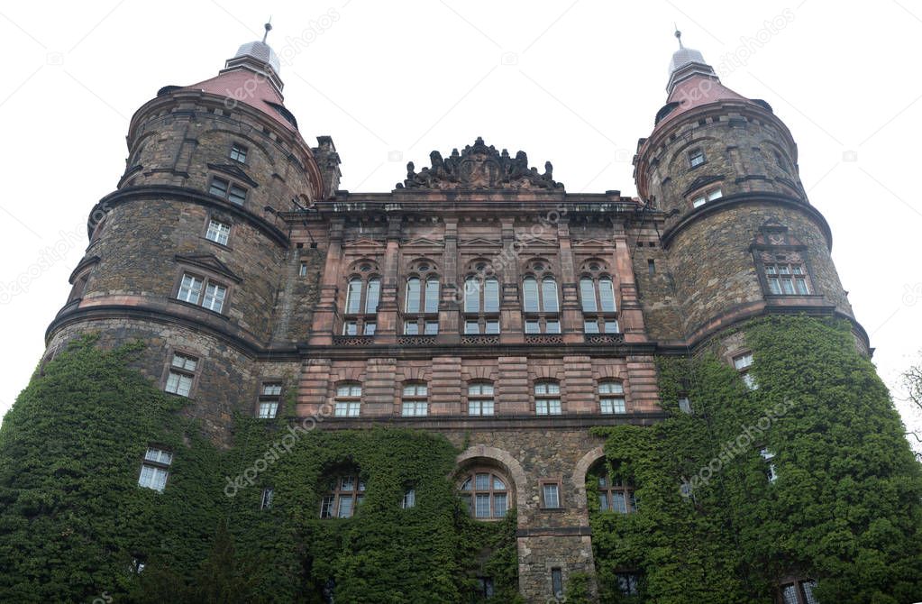close up on Ksiaz castle towers