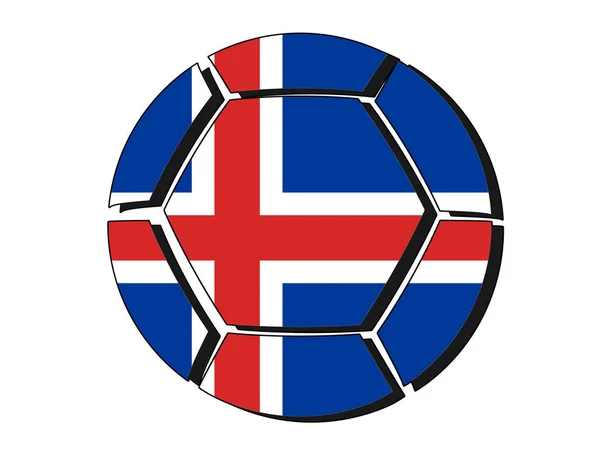 Bandera de Islandia en pelota de fútbol, Campeonato 2018 —  Fotos de Stock