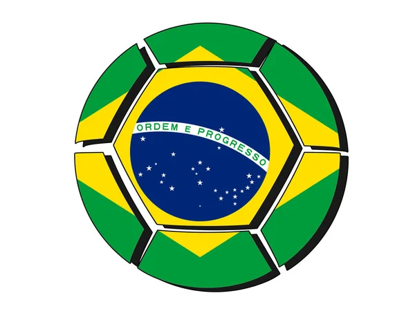 Bandeira do Brasil na bola de futebol, Campeonato de 2018 — Fotografia de Stock