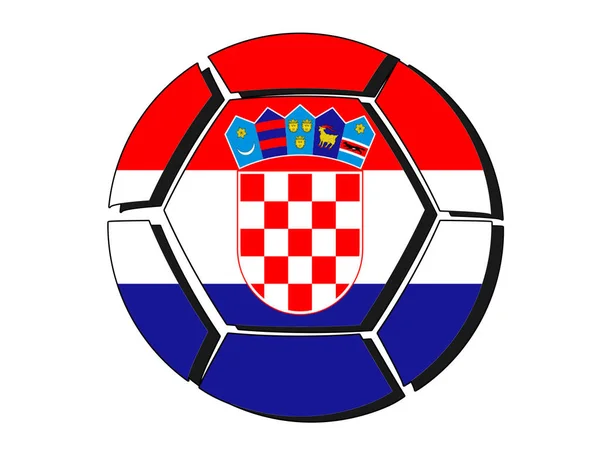 Vlajka Chorvatska na fotbalový míč, 2018 Championship — Stock fotografie