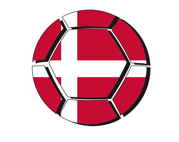 Bandera de Dinamarca en pelota de fútbol, Campeonato 2018 —  Fotos de Stock