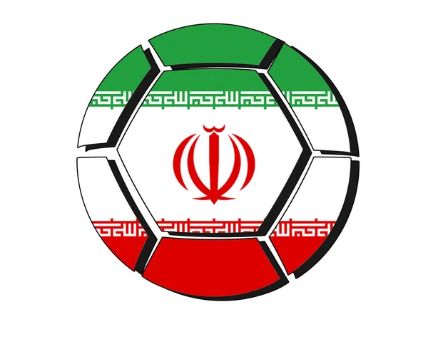 Irán flag futball labda, 2018-Európa-bajnokság — Stock Fotó