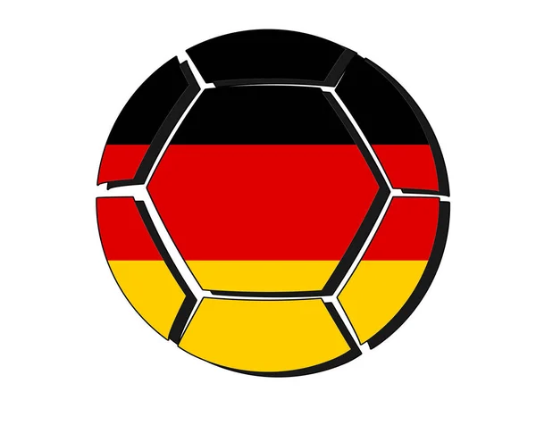 Bandeira da Alemanha na bola de futebol, Campeonato de 2018 — Fotografia de Stock