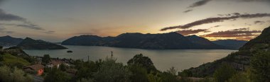 İtalya 'daki Iseo Gölü, Iago di Iseo Panorama Manzarası