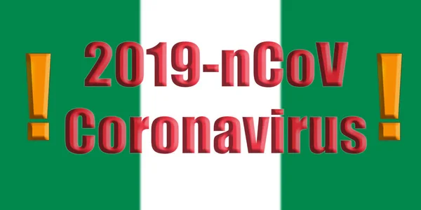 Zászló Nigéria Coronavirus 2019 Ncov Koncepció — Stock Fotó