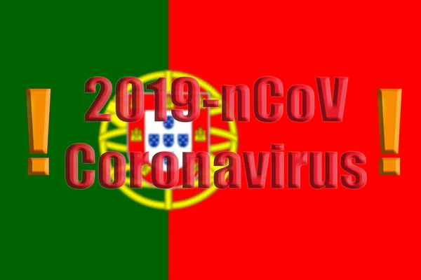 带有Coronavirus 2019 Ncov 概念的葡萄牙国旗 — 图库照片