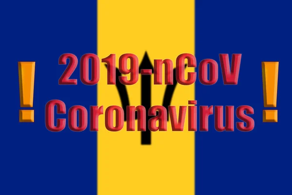 Flagge Von Barbados Mit Coronavirus 2019 Ncov Konzept — Stockfoto
