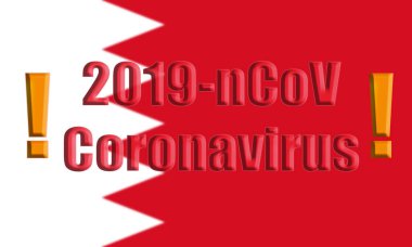 2019 nCoV Coronavirus işareti olan Bahreyn bayrağı