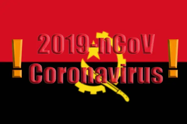 Angola Flag 2019 Ncov Coronavirus Sign — Stock Photo, Image