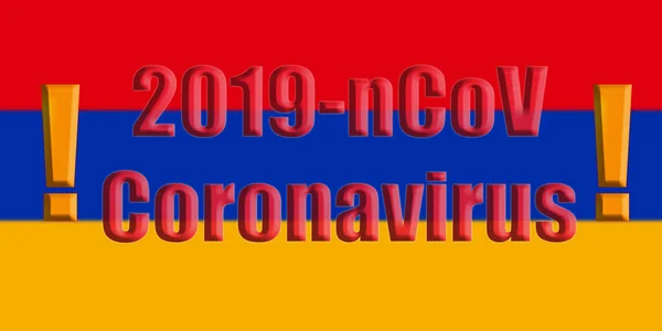 Armenien Flagge Mit Dem Zeichen Des Ncov Coronavirus 2019 — Stockfoto
