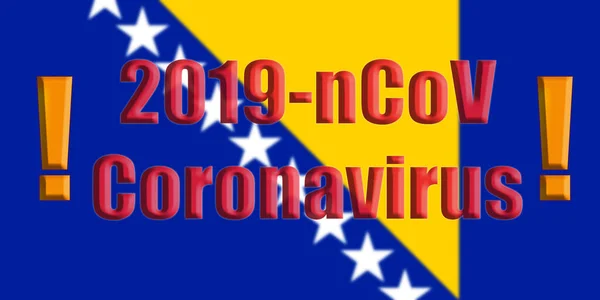 Bosznia Hercegovina Zászló 2019 Ncov Coronavirus Aláírással — Stock Fotó