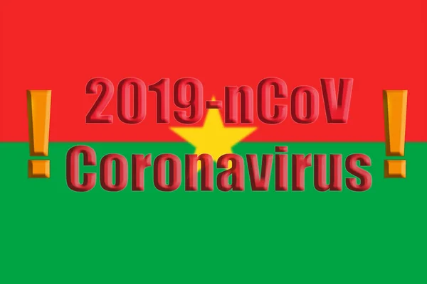 Bandiera Burkina Faso Con Cartello Ncov Coronavirus 2019 — Foto Stock