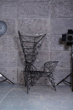 Siyah demir şık sandalye 