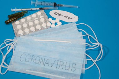 Novel coronavirus - 2019-nCoV. The inscription Coronavirus. MERS-Cov middle East respiratory syndrome coronavirus. Chinese coronavirus outbreak.