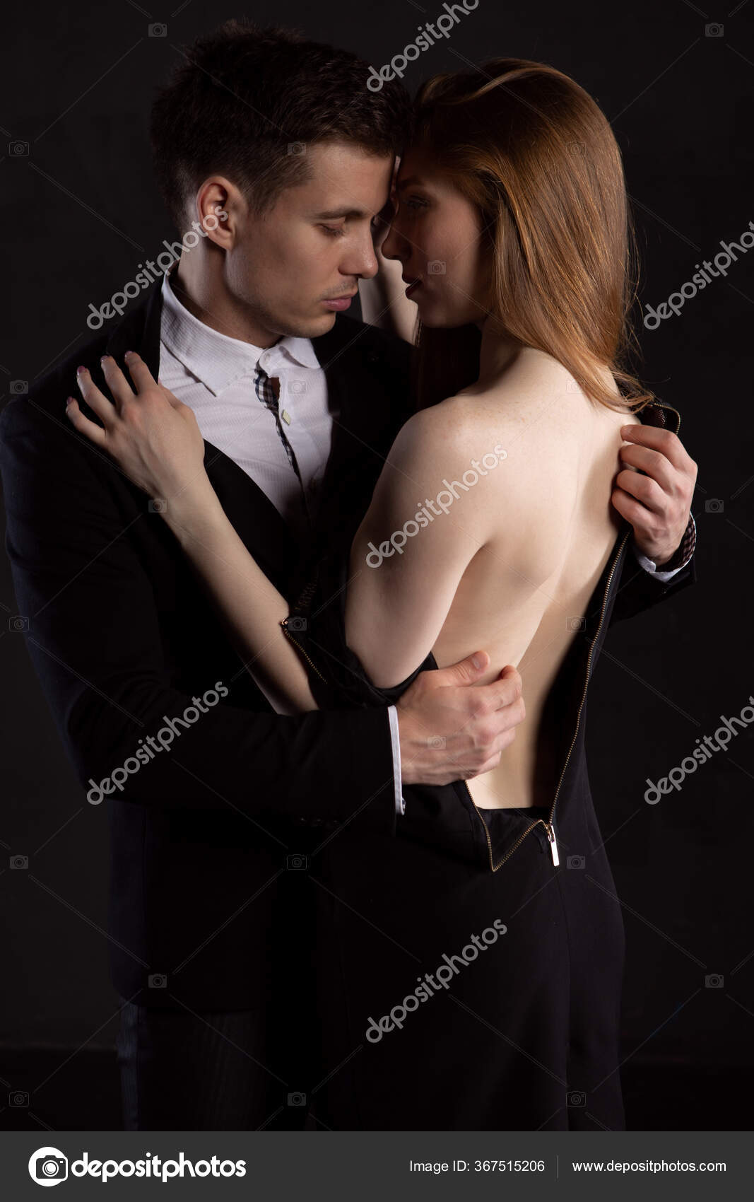Handsome Man Concentrating Taking Dress Sexy Girl Who Gently Embracing Stock Photo by ©IvanovDenis43 367515206 hq nude image