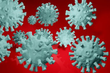 Coronavirus 3D, Covid19 Coronavirus virüsü salgını, ülke yayılımı konsepti. 3B görüntüleme