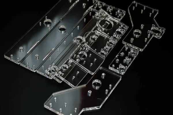 วนแก Plexiglass าหร บเคร Cnc วนเคร องจ กรแบบอะคร ดเลเซอร และแกะสล — ภาพถ่ายสต็อก