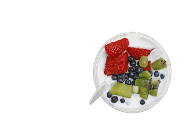 Muesli Parafina Com Iogurte Frutas — Fotografia de Stock