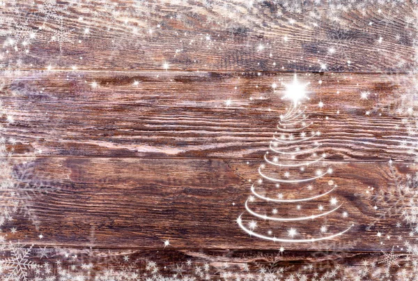 在木板上的圣诞背景图 — 图库照片