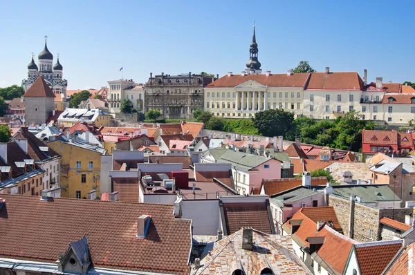 Luchtfoto van de Toompea (bovenstad) van Tallinn — Stockfoto