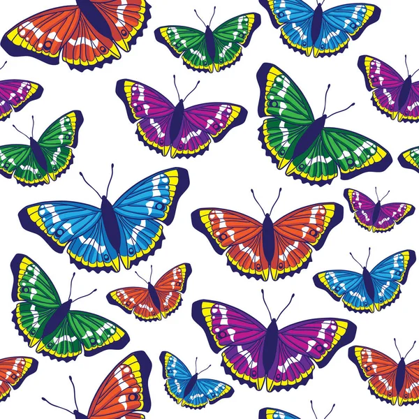 Vector Seamless Pattern Butterflies — Stock Vector