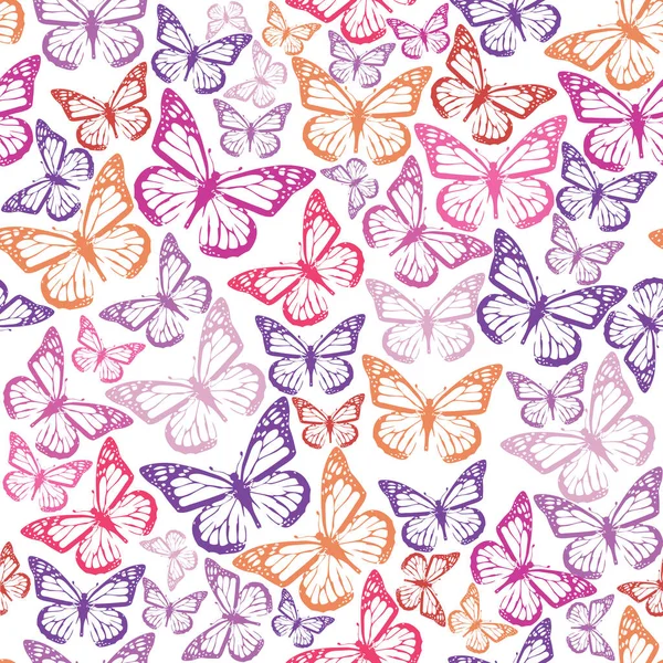 Modèle Sans Couture Vectoriel Avec Des Papillons — Image vectorielle
