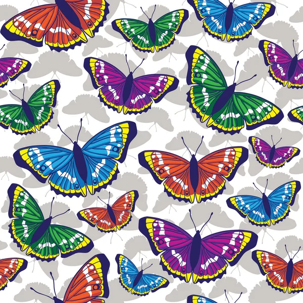 Vector Seamless Pattern Butterflies — Stock Vector