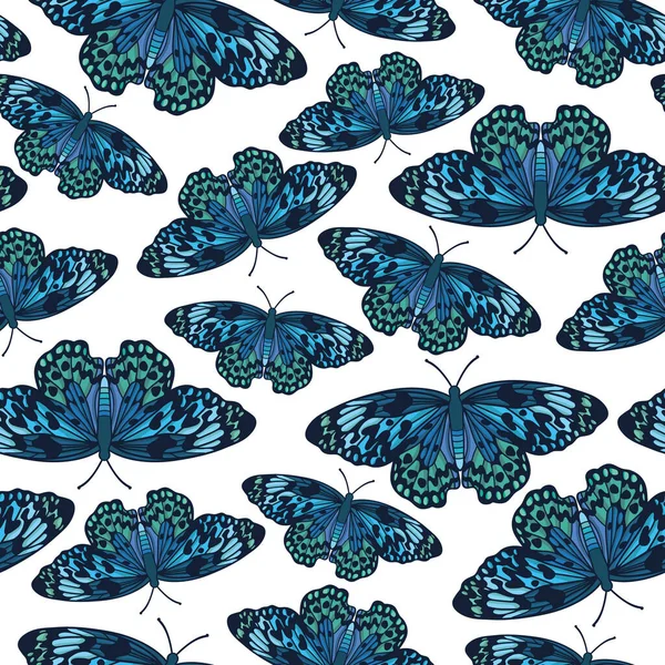 Векторный Бесшовный Рисунок Бабочками — стоковый вектор