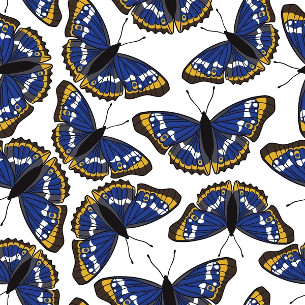 Vector Seamless Pattern Butterflies — Stock Vector