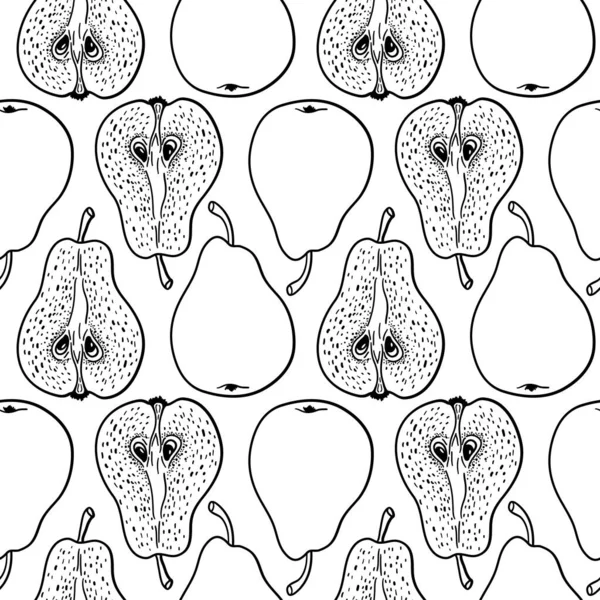Бесшовный Рисунок Спелыми Грушами Стилизованный Вектор — стоковый вектор