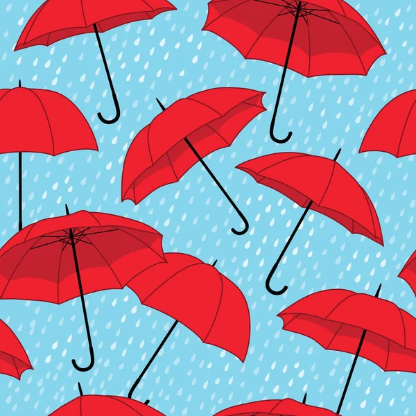 Vector Seamless Pattern Bright Umbrellas — Stock Vector
