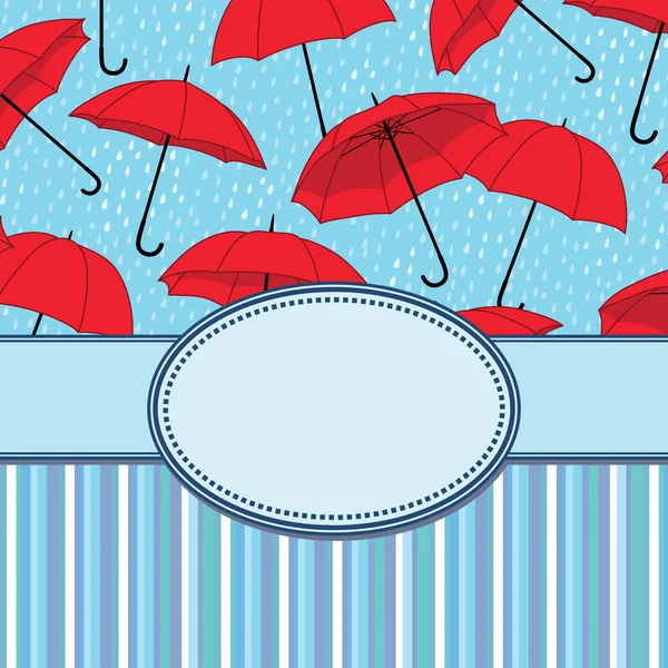 Vector Vintage Frame Umbrellas Text Place — Stock Vector