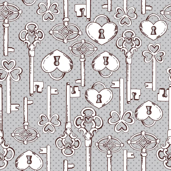 Векторные Безseamless Ключи Шаблон Винтажный Иллюстрационный Фон — стоковый вектор