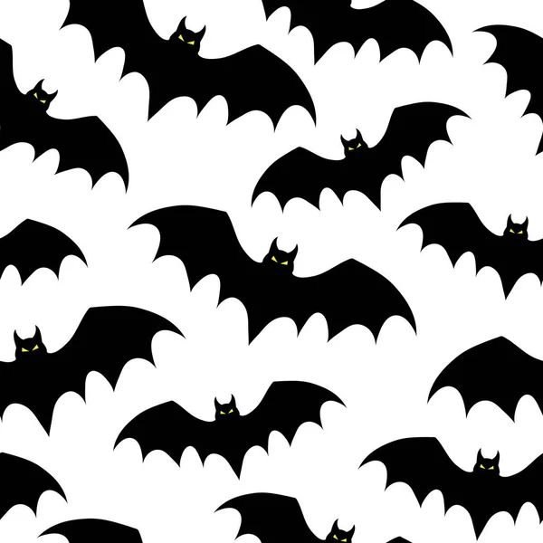 Patrón Sin Costura Vectorial Con Murciélagos Ilustración Halloween — Vector de stock