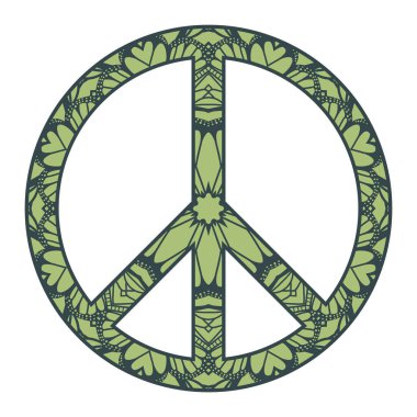 Beyaz çiçekli uluslararası barış sembolü.