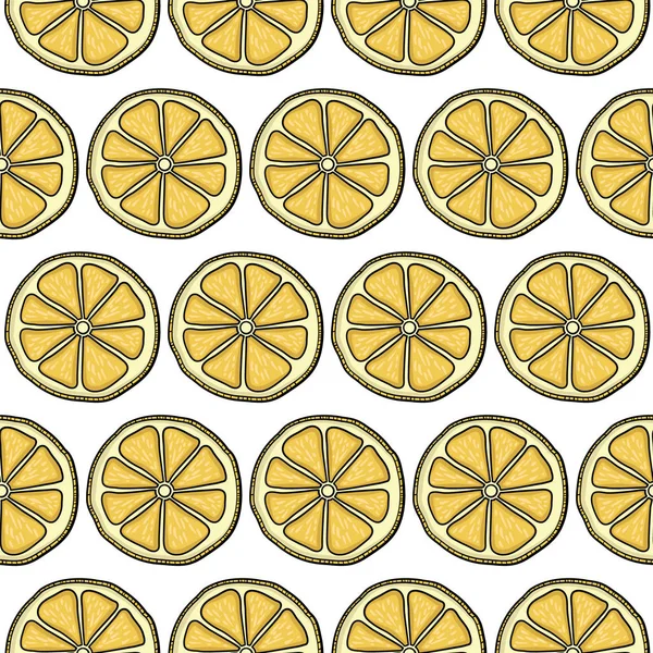 Бесшовный Рисунок Желтыми Лимонами Векторная Иллюстрация — стоковый вектор