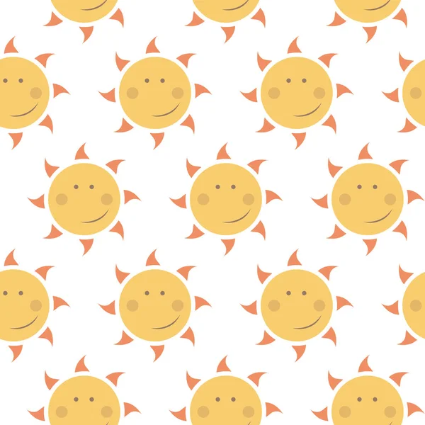 Vector Seamless Childish Pattern Suns — Stock Vector