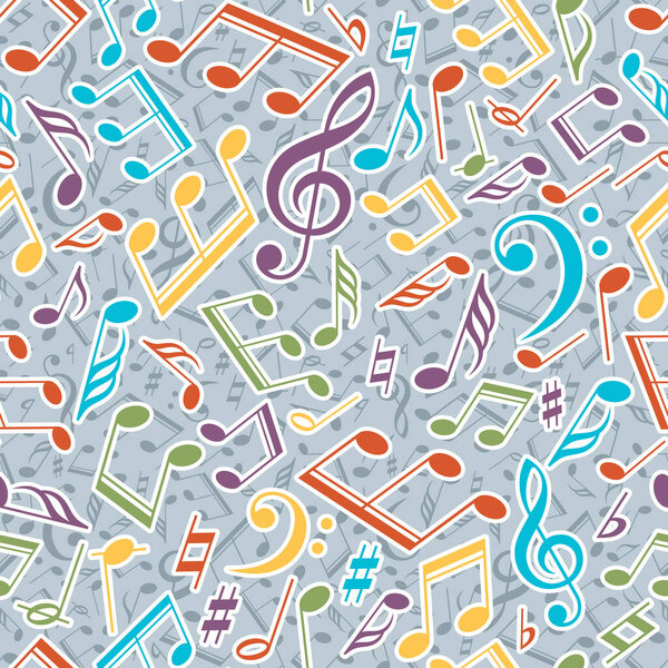 Vector musical pattern with notes