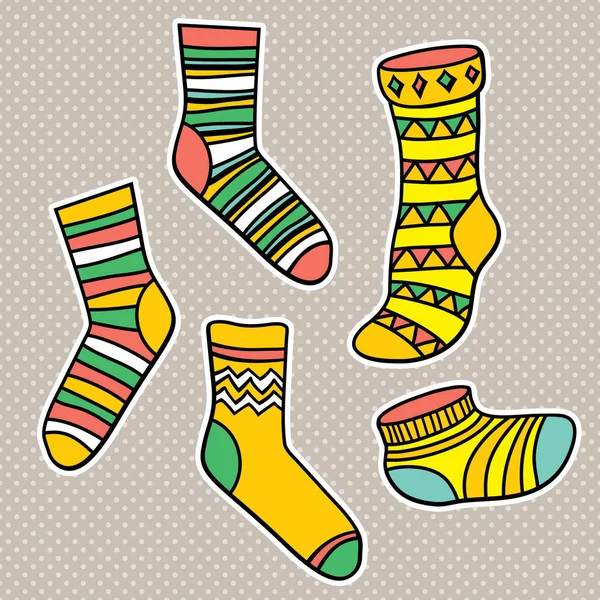 Vector Set Von Hellen Socken — Stockvektor