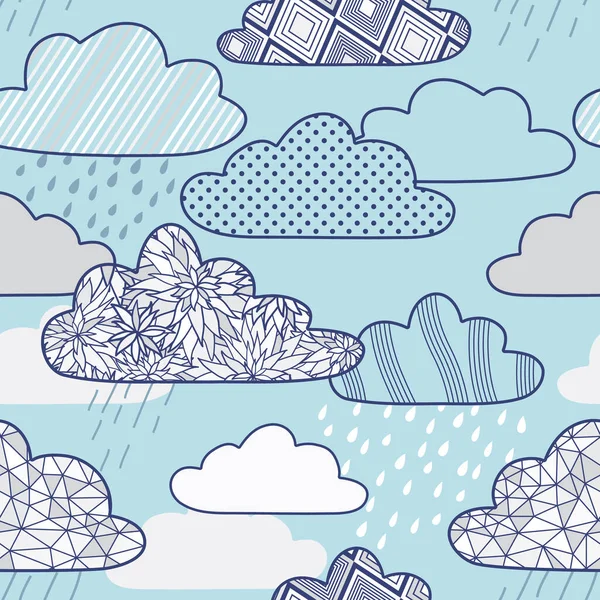 Vector Seamless Pattern Clouds — Stock Vector