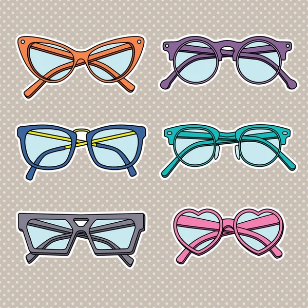 Vector Sunglasses Icons Set Isolated White Background — Stock Vector