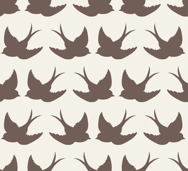 Vector Old School Seamless Pattern Birds — Stock Vector