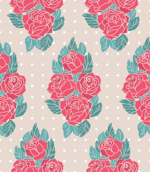 Motif Sans Couture Vectoriel Avec Des Roses — Image vectorielle