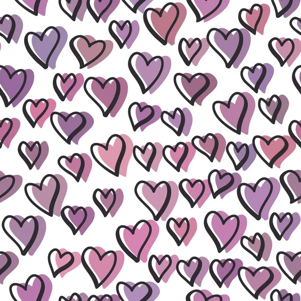 Vector Seamless Pattern Valentine Hearts — Stock Vector