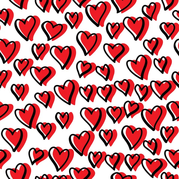 Векторный Бесшовный Рисунок Валентиновыми Сердцами — стоковый вектор